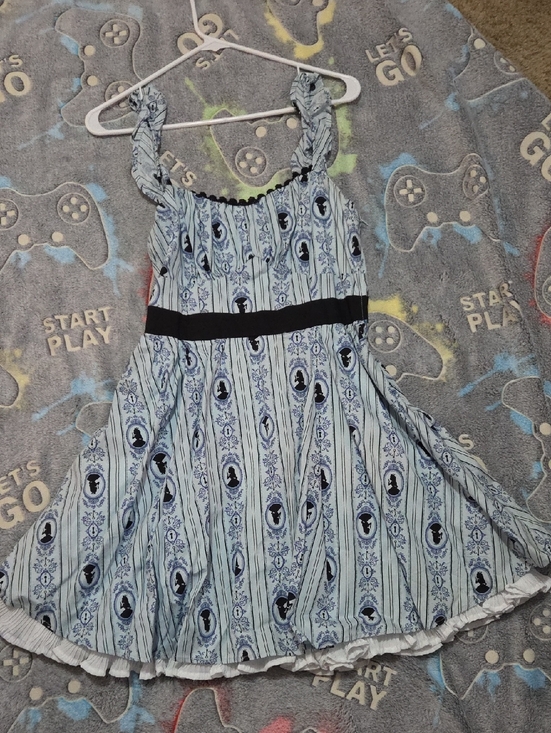 Disney Dresses & Skirts - Disney Blue Ruffle-Strap Dress with Black Waistband
